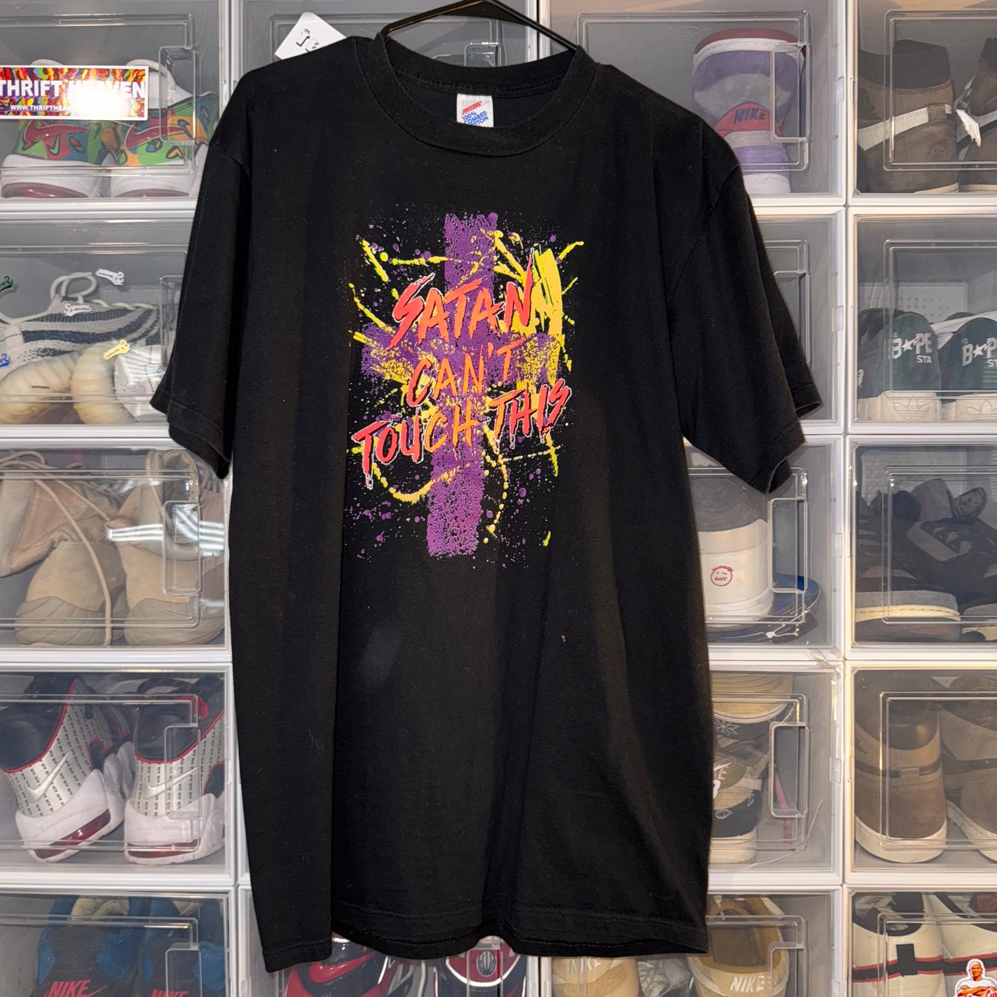 Vintage Jesus Tee - XL - Satan Can’t Touch This - 23 X 32