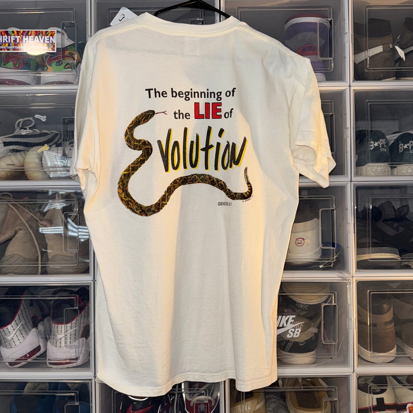 Vintage Jesus Tee - L - Hath God Said Evolution - 22.5 X 31