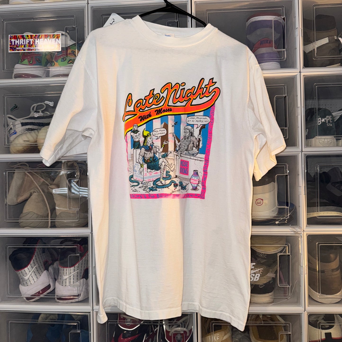 Vintage Jesus Tee - XL - Late Night With Moses Cartoon - 23 X 30