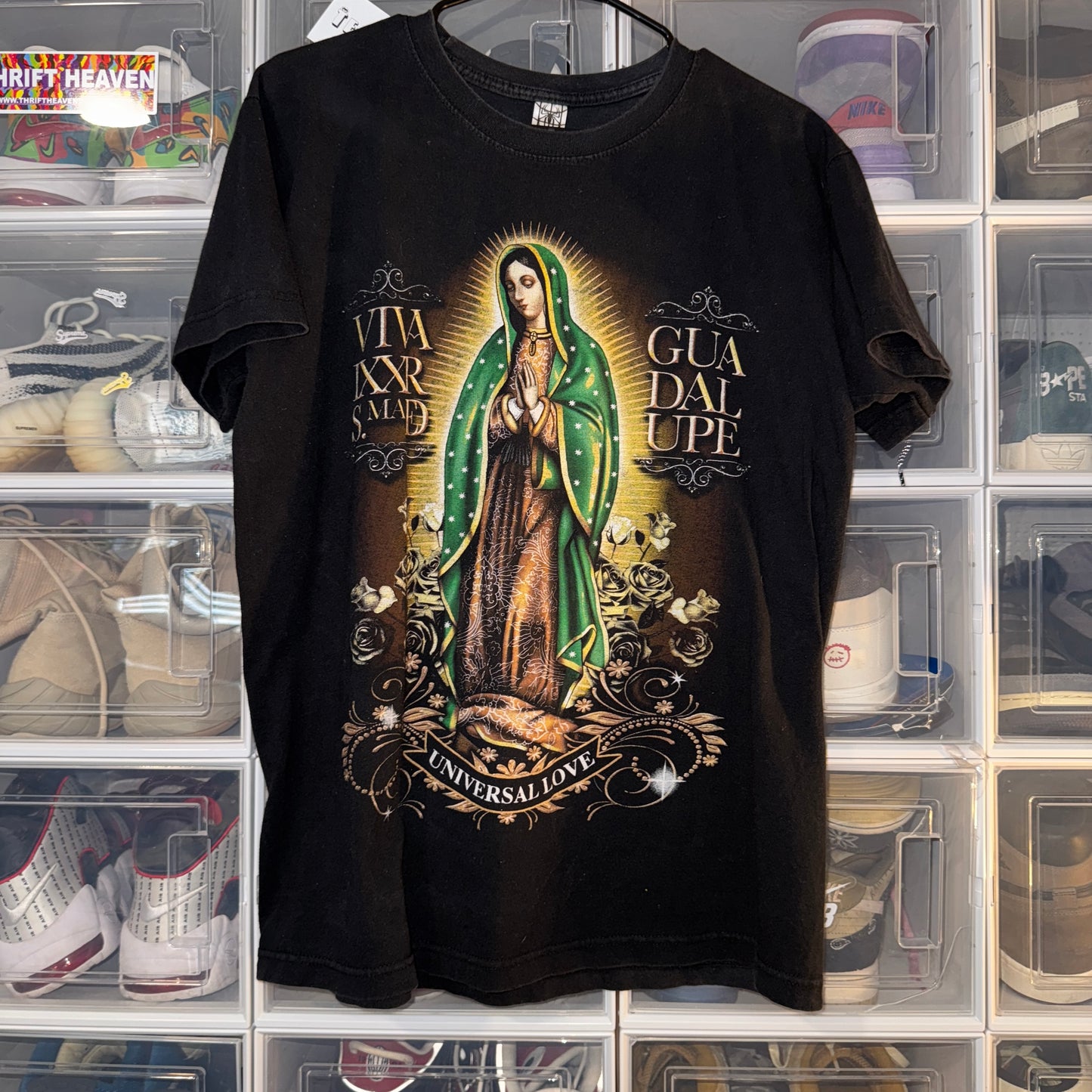 Vintage Jesus Tee - L - Virgin Mary Guadalupe Catholic - 22 X 28.5