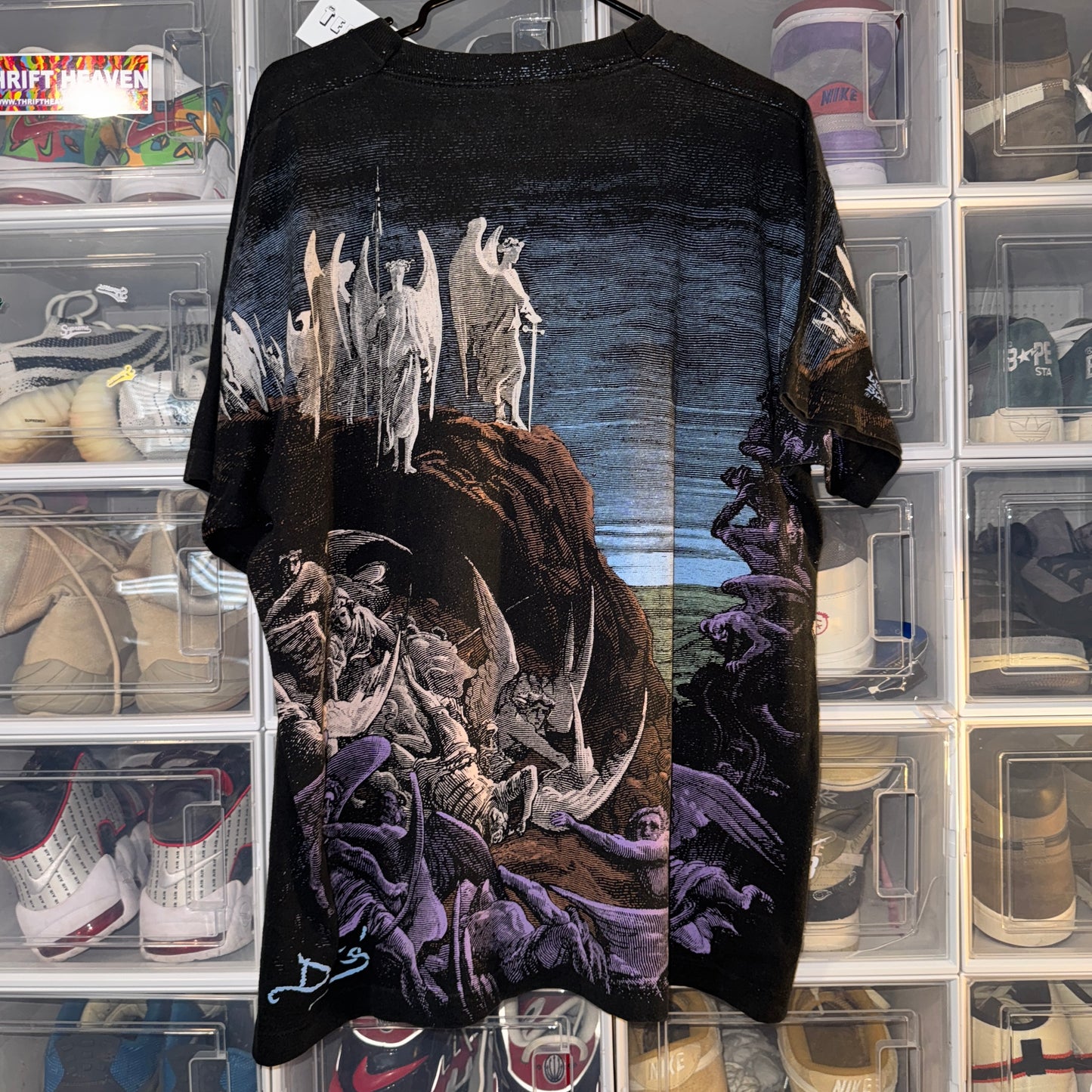 Vintage Jesus Tee - XL - 1994 Liquid Blue Gustave Doré Angels & Demons AOP - 26 X 30