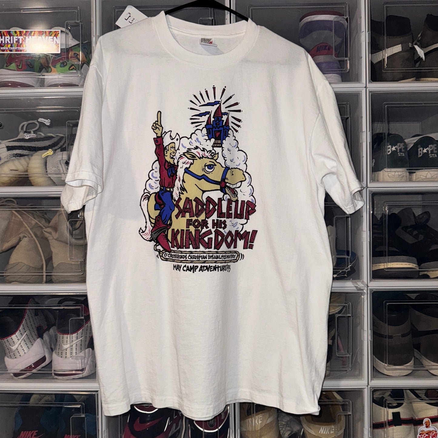 Vintage Jesus Tee - XL - Saddle Up for His Kingdom - 24 X 31
