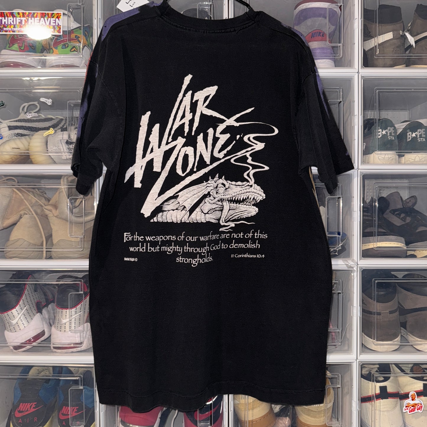 Vintage Jesus Tee - XL - War Zone Dragon Slayer AOP - 24 X 33