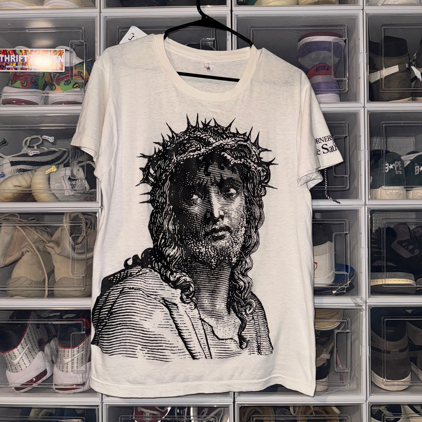 Vintage Jesus Tee - L - Cornerstone présente Le Sauveur Art Tee - 21 X 28.5