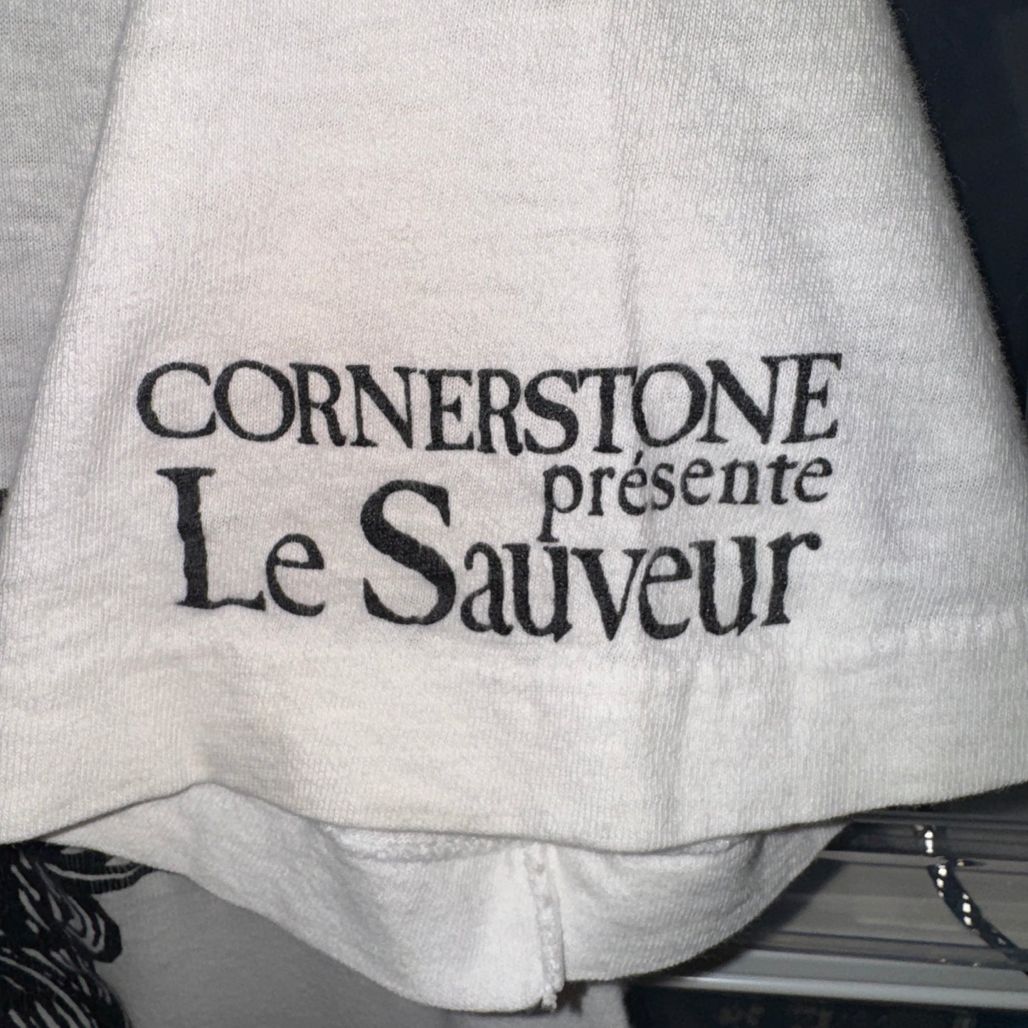 Vintage Jesus Tee - L - Cornerstone présente Le Sauveur Art Tee - 21 X 28.5