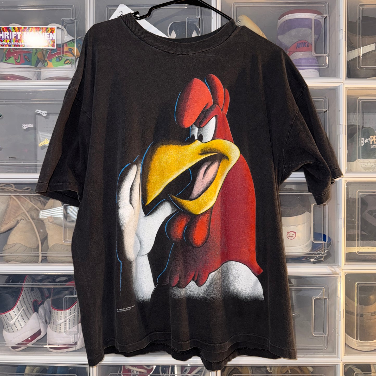 Vintage Looney Tunes Tee - XL - Foghorn Leghorn Blackout - 24.5 X 29