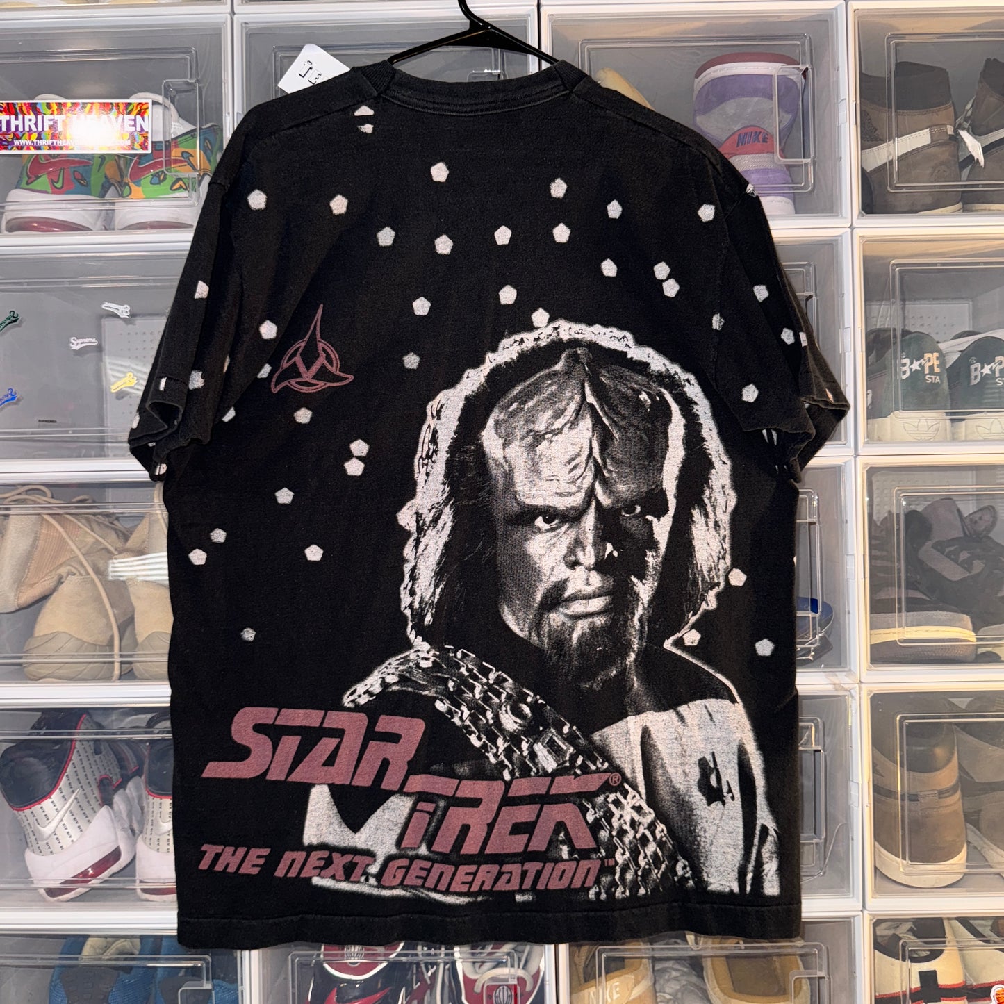 Vintage Star Trek Tee - XL - The Next Generation Worf AOP - 24 X 30.5