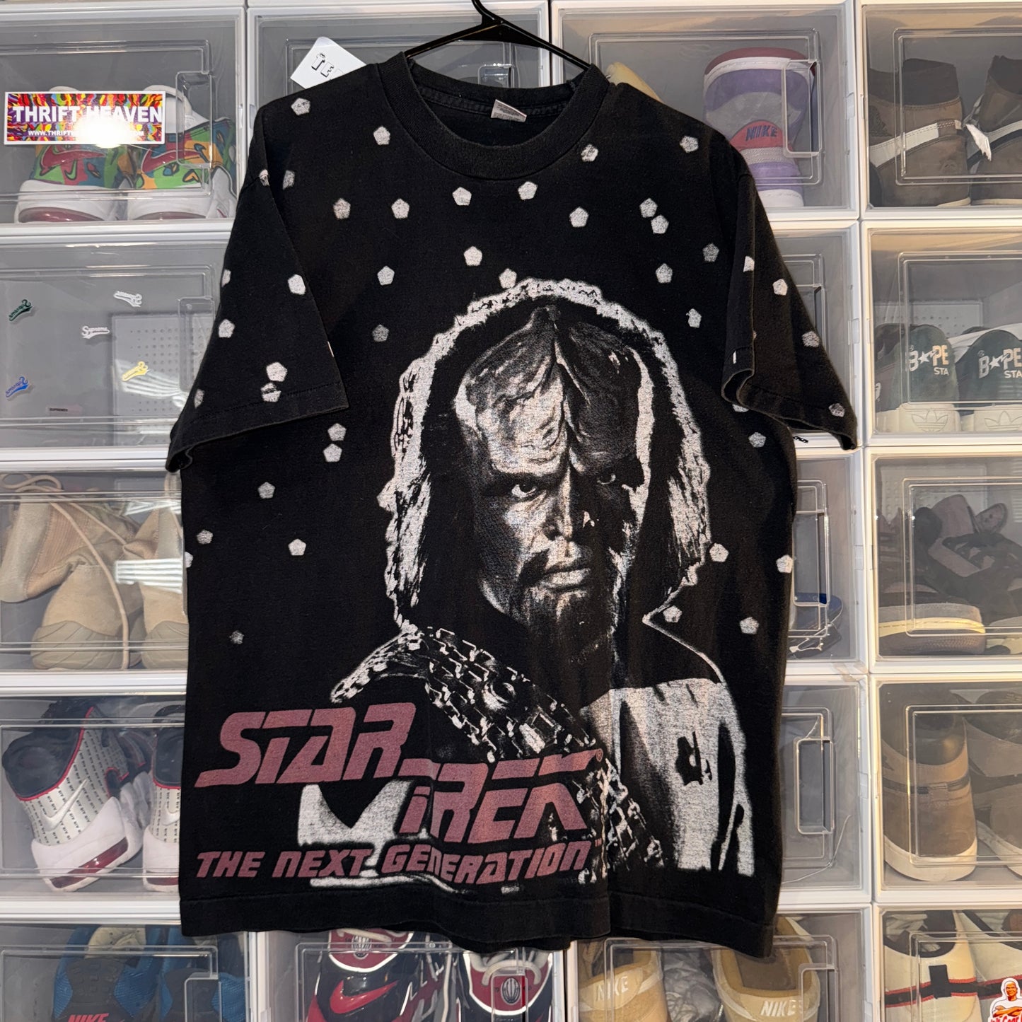 Vintage Star Trek Tee - XL - The Next Generation Worf AOP - 24 X 30.5
